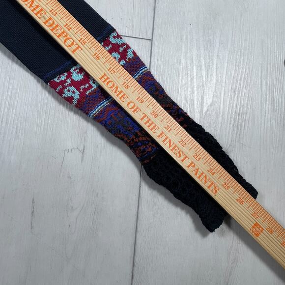 Free People Women's Small In The Mix Cuff Top Navy Blue Thermal Boho Long Sleeve - Picture 12 of 12